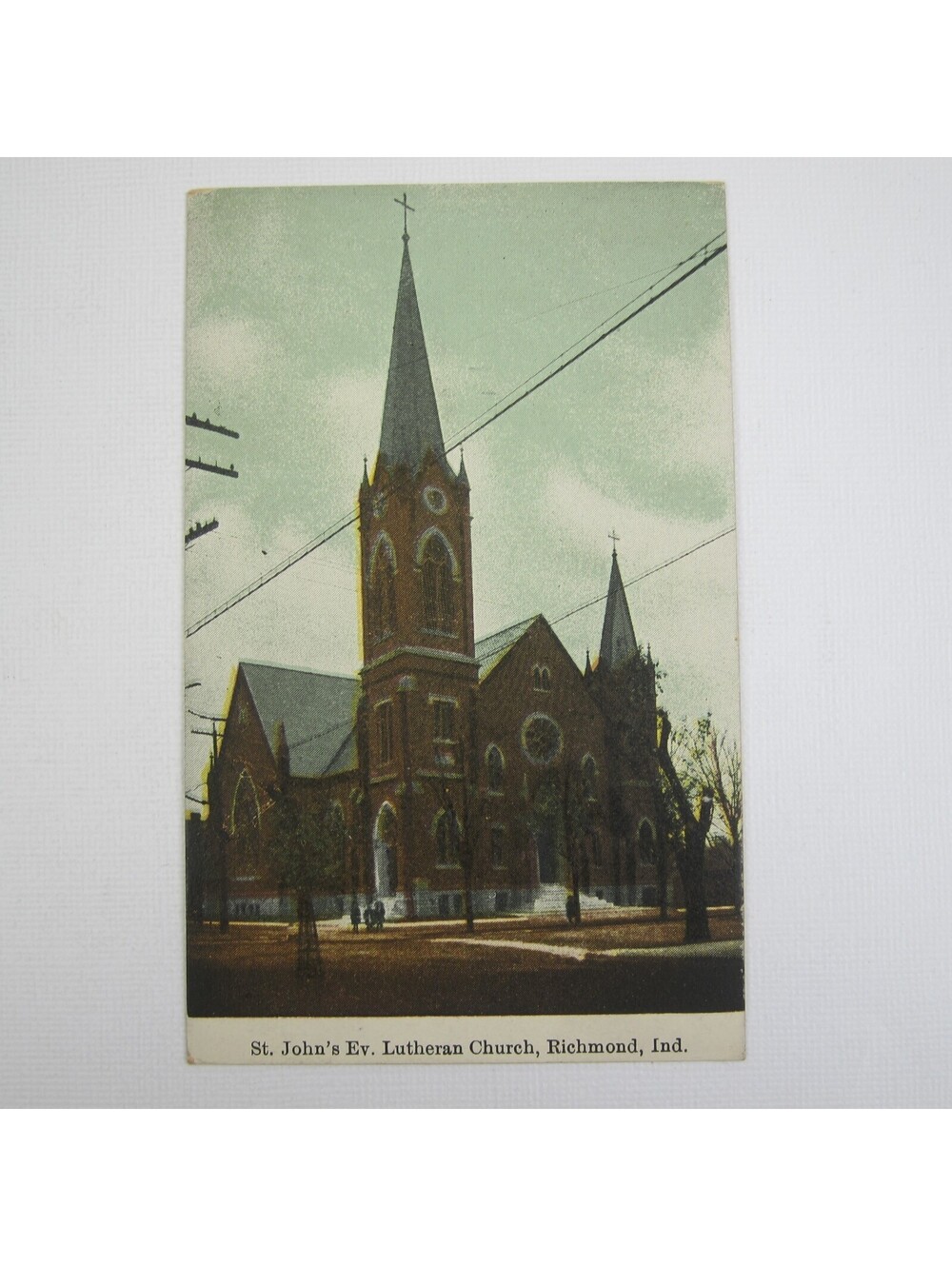 Antique Richmond Indiana Postcard St. Johns Evangelical Lutheran Church UNPOSTED